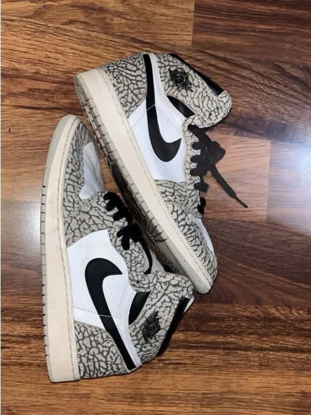 Nike Air Jordan 1 Low Elephant Print - White/Black/Gray